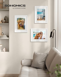 Cadres <span class=keywords><strong>photo</strong></span> en MDF blanc pour photos de 20 x 30 cm, cadres <span class=keywords><strong>photo</strong></span> à fixer au mur, ensemble de cadres <span class=keywords><strong>photo</strong></span> pour décoration murale, affichage mural - Product Image 3