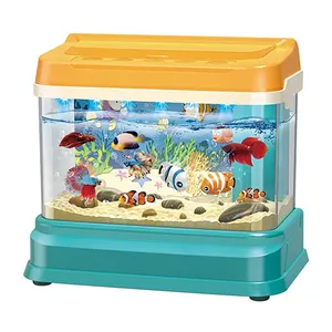 Children's Fishing Toy Simulation Electric Fish Tank Fish Rod Kids Educational Toy Wtih Music Light