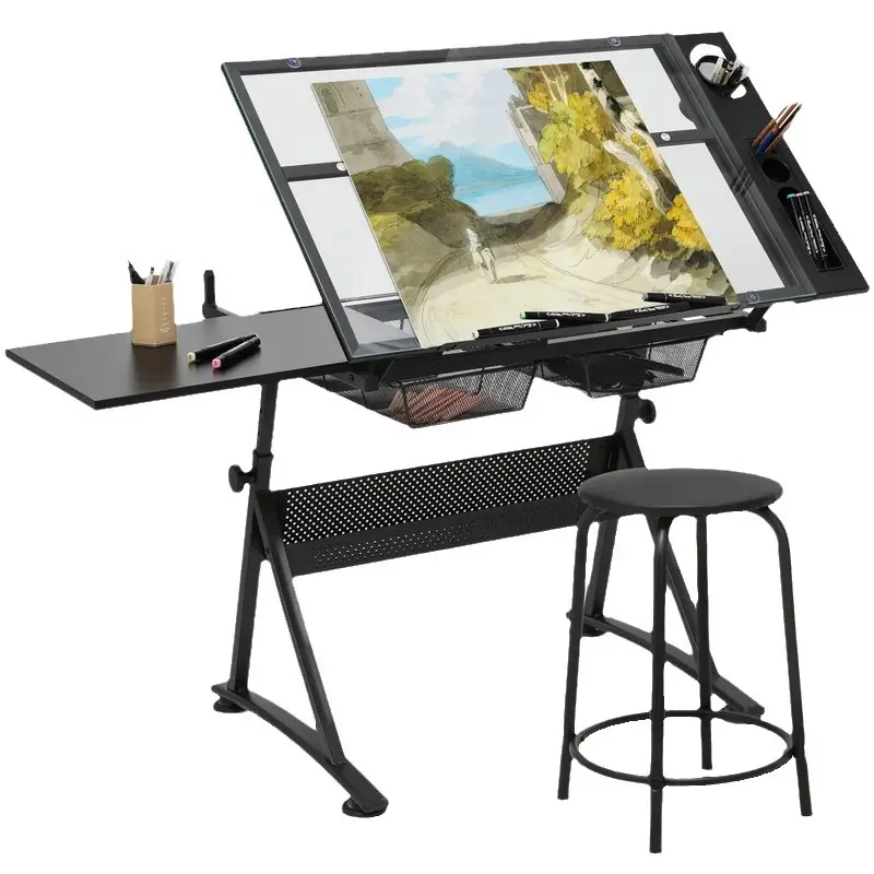 Professionelle Technik Zeichnung Tisch Kunst Tisch Klappung Hebung Glasplatte Schrittbrett Tisch
