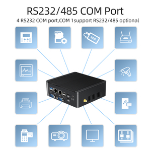 In-tel Ce-leron N4000双局域网4 COM RS232 RS485高清<span class=keywords><strong>DDR4</strong></span>工业迷你电脑 - Product Image 4