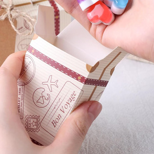 Maleta Fiesta Favor <span class=keywords><strong>Cajas</strong></span> de dulces Papel Kraft vintage Bolsa de regalo Etiquetas <span class=keywords><strong>Arpillera</strong></span> Twine Fiesta Boda Decoración Mini Maleta Caja de embalaje - Product Image 4