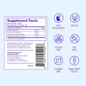 Tiras orales de alta calidad de marca privada con Emblica officinalis, Carum carvi y menta de la India que promueven una sensación de saciedad y un intestino tranquilo. - Product Image 6