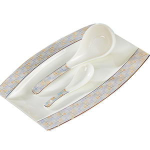 Nuevo juego de vajilla de porcelana de hueso de alta temperatura para el hogar de lujo, cuenco de palillos ligeros de lujo para juegos de vajilla de inauguración de la casa - Product Image 5