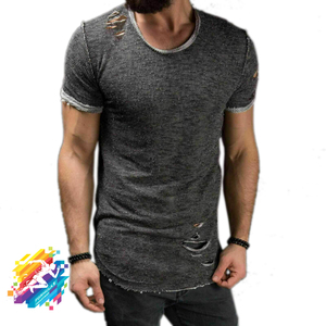 Camiseta de cuello redondo para hombre, Camisa de algodón a la moda - Product Image 1