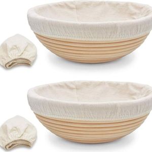 Cesta <span class=keywords><strong>de</strong></span> Fermentación <span class=keywords><strong>de</strong></span> Ratán <span class=keywords><strong>Banneton</strong></span> <span class=keywords><strong>de</strong></span> 8 Pulgadas para Repostería, Utensilio Manual Económico para Pan y Repostería - Product Image 1