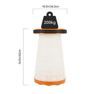 Di động telescoping gấp bước Phân LED ánh sáng ấm áp có thể thu vào đóng mở nhựa lưu trữ Vòng ghế có thể điều chỉnh phân - Product Image 3