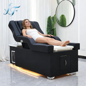 Fauteuil de lavage de luxe moderne et électrique pour salon de coiffure haut de gamme avec <span class=keywords><strong>bac</strong></span> à pieds intégré et tête réglable - Product Image 1