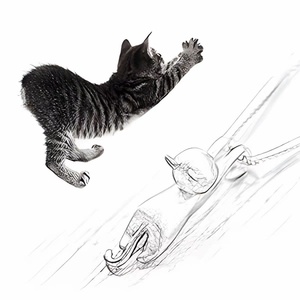 Collar de Plata de Ley 925 con Colgante de Gato Adorable, Cadena de Eslabones, Tono Plateado, Joyería Unisex con Diseño de Animal, Regalo para Mujeres y Hombres - Product Image 6