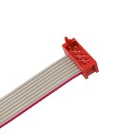 Câble plat flexible SL609 Micro Match rouge IDC 12 broches avec connecteur, gaine PVC, conducteur en cuivre pur, non blindé