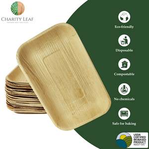 Vassoio rettangolare in foglia di palma naturale da 11 x 7 pollici - Product Image 6