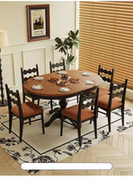 Französischer Massivholz-Ausziehtisch Amerikanischer Retro-Stil Kleiner Apartment-Esstisch Runder Wohnzimmer-Klapptisch