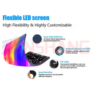 Thiết kế thanh KTV sân khấu nền sáng tạo tái sử dụng có thể gập lại <span class=keywords><strong>LED</strong></span> Bảng điều chỉnh Arc uốn cong màn hình <span class=keywords><strong>LED</strong></span> trong nhà <span class=keywords><strong>LED</strong></span> hiển thị linh hoạt - Product Image 3