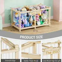 Großhandel Maßgefertigtes OEM Holz-Organisationsregal Hölzerne Spielzeug-Aufbewahrungsbox Pädagogisches Holz-Tierfiguren-Zoo-Regal