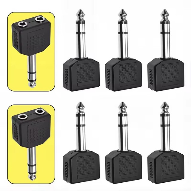 1/4 "stereo Audio Jack Plug Adapter Male To Female 3.5MM Dual Mono Headphone Microphone Y Splitter Converter
