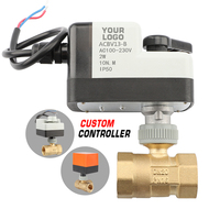 Vanne à boisseau sphérique électrique bidirectionnelle en laiton DN15 avec actionneur solénoïde à commande manuelle DC12V-24V AC110V-230V 0-10 bars OEM