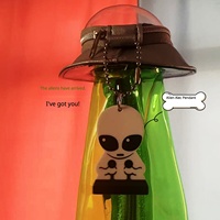 Trousse à crayons transparente verte 3D UFO Alien, jolie trousse à stylos à fermeture éclair pour enfants, étudiants, organisateur de papeterie scolaire et de bureau