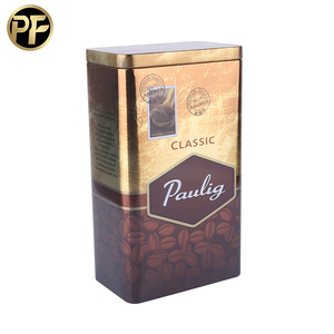 Hot selling rectangle coffee metal tin boxes coffee can with inner plug