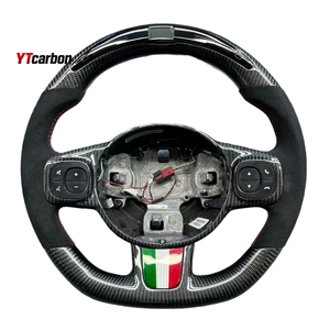 YTcarbon para <span class=keywords><strong>Fiat</strong></span> 500 500L Sport Auto Parts accesorios de Interior de coche modificar estilo de carreras <span class=keywords><strong>volante</strong></span> de fibra de carbono Real personalizado - Product Image 5