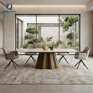 Tavolo da Pranzo Estensibile di Lusso Multifunzionale Pieghevole Regolabile con Piano in Pietra per 12 Persone Arredamento Moderno - Product Image 3