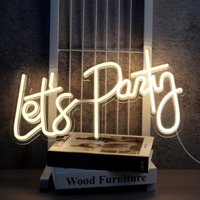 Letras Luminosas LED de Acrílico Estilo Inglés con Neón, Decoraciones de Pared para Bodas, Feliz Cumpleaños