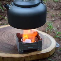Tablettes de combustible sans fumée, réchaud de poche pliable ultraléger, réchaud à alcool miniature en acier trempé pour la randonnée