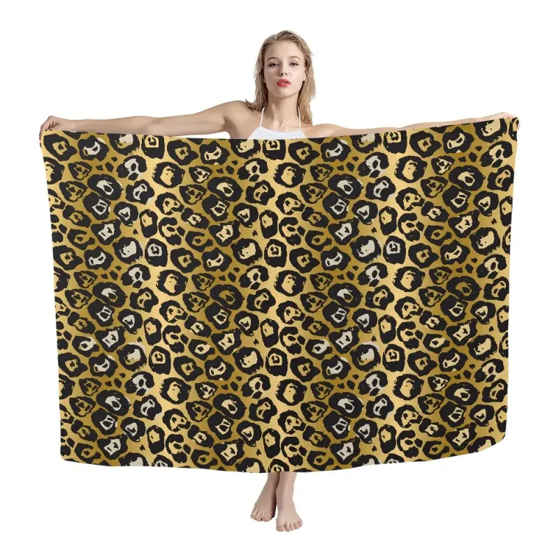 Texture animale Design personnalisé Serviette de plage Vente directe d'usine Sarong de mode élégant Loisirs d'été Pareo Hawaii Sarong de plage