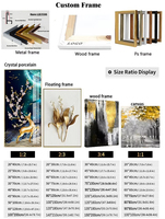 Achat en Gros Décoration de Salon Luxe Toile Affiche Dorée Art Mural Moderne Tableau Mural Abstraction Porcelaine Cristal