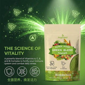 WELLBODY Super Food Green Blend en Polvo, 30 Porciones (300g), Suplemento Dietético Diario de Frutas y Verduras <span class=keywords><strong>para</strong></span> el Apoyo Inmunológico en Adultos - Product Image 2