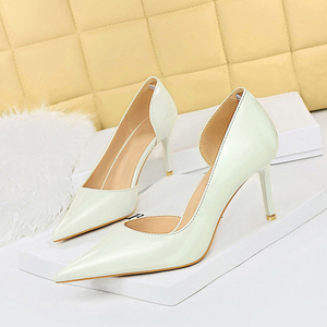 Zapatos de Tacón de Aguja de Cuero Charol Premium para Mujer, Diseño Clásico y Sencillo, con Aberturas Laterales, Suaves y Cómodos para Verano y Otoño - Product Image 3