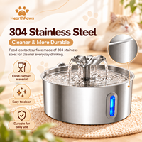 Fontaine à eau pour chat en acier inoxydable de 3,2 L, automatique, électrique, alimentée par USB, avec filtre à charbon