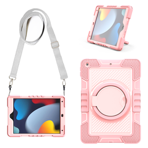 Étui robuste pour tablette avec bandoulière pour iPad 10,2 pouces, housse de protection bleu marine et vert lime avec support et poignée - Product Image 3