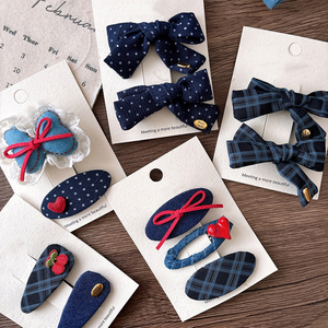 Набор заколок MIO Sweet для девочек, 2/3 шт. в комплекте: заколки-бабочки, заколки-вишенки, заколки-гвоздики в клетку и заколки-сердечки - Product Image 4