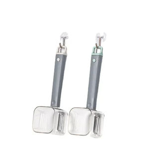 Gadget de cuisine Éplucheur à tête unique en acier inoxydable Éplucheur créatif à long manche pour légumes et fruits avec rangement - Product Image 5