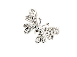 จี้ผีเสื้อคู่ประดับเพชรเต็มตัว ดีไซน์แปลกตา ทำจากทองคำขาว 18K เครื่องประดับแสนโรแมนติก - Product Image 2