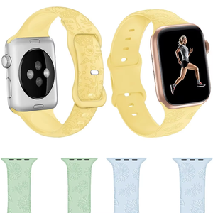 Pour <span class=keywords><strong>apple</strong></span> <span class=keywords><strong>watch8</strong></span> bracelet de montre <span class=keywords><strong>Apple</strong></span> Watch bracelet radium gravé en relief silicone imprimé gravé bracelet de montre en silicone - Product Image 2