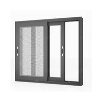 Ventana corredera de 1800mm x 1200mm, ventanas y puertas de huracán, persianas de vidrio de aluminio, ventana plegable, estándar de China