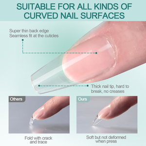 <span class=keywords><strong>Nailpop</strong></span> เล็บอะคริลิคทรงโลงทรงก่อน120ชิ้นแบบครึ่งด้านคลุมทั้งหมด12ขนาดปลายเล็บเจลแบบนิ่มออกแบบสไตล์สำหรับนิ้ว - Product Image 3