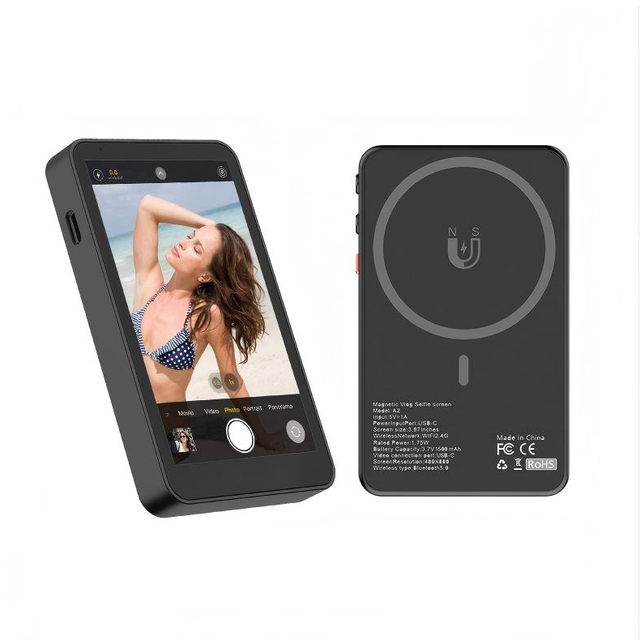 Phone Vlog Selfie Monitor Screen Magnetic Mount Wireless Connection with Remote Control for iPhone Selfie Vlog Live Stream