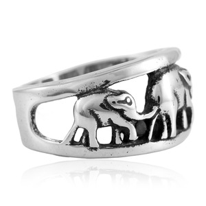 Elephant <b>Ring</b> Men's Stainless Steel Animal Design Casual Jewelry 280771 - Product Image 2