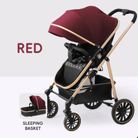 Poussette bébé SUNNUO OEM de luxe pliable trois en un, design moderne et léger, avec capote pliable pour s'asseoir ou dormir