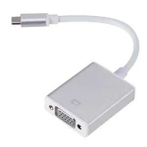 Cabo usb3.1 para vga fêmea, novo, liga de alumínio, níquel banhado, usb3.1, tipo-c, adaptador hd para computador