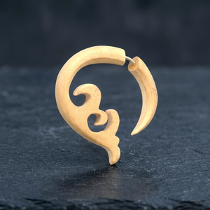 ต่างหูไม้รูปมงกุฎพุทธศาสนาทิเบตโบราณสำหรับเด็กสำหรับวันครบรอบ - Product Image 3