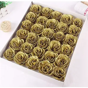 X1282 Wedding Decoration Gift Artificial Crystal Rose Glitter Flower Heads