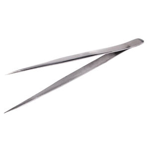 Pince à épiler pointue en acier inoxydable, pince à cils professionnelle durable à 45 degrés, vente en gros, best-seller, pas cher - Product Image 4