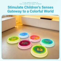 Équipement tactile visuel, blocs d'équilibre lumineux LED, jouet sensoriel, pierres de marche en gel liquide LED pour la salle de jeux des enfants - Pack de 6 pièces