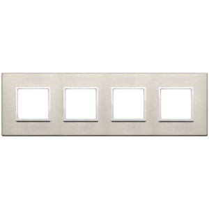 สวิตช์ติดผนังสีบรอนซ์อ่อน รุ่น Plate 8M ขนาด 31 มม. แบบ 4 ช่อง 2+2+2+2 Int71 - Product Image 1