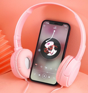 Casque filaire supra-auriculaire coloré avec son stéréo dynamique, commandes intégrées, en plastique, pour musique et jeux sur téléphone portable - Product Image 5