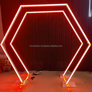 La decoración de canal de arco de color de hierro forjado hexagonal LED de FURUN se utiliza para la decoración de vacaciones de fiesta de boda. - Product Image 4