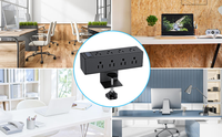 Regleta de escritorio con 8 tomas de CA y abrazadera, con USB-C PD de 20W y USB-A de 18W, 1875W de alta capacidad, enchufe de escritorio de doble capa para oficina y hogar