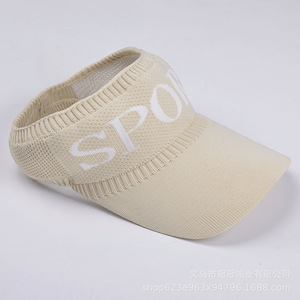 Sport lettre grand bord plage utiliser tissu élastique Sport de plein air casquette de soleil printemps été crème solaire <span class=keywords><strong>chapeau</strong></span> femmes vide haut visière - Product Image 5